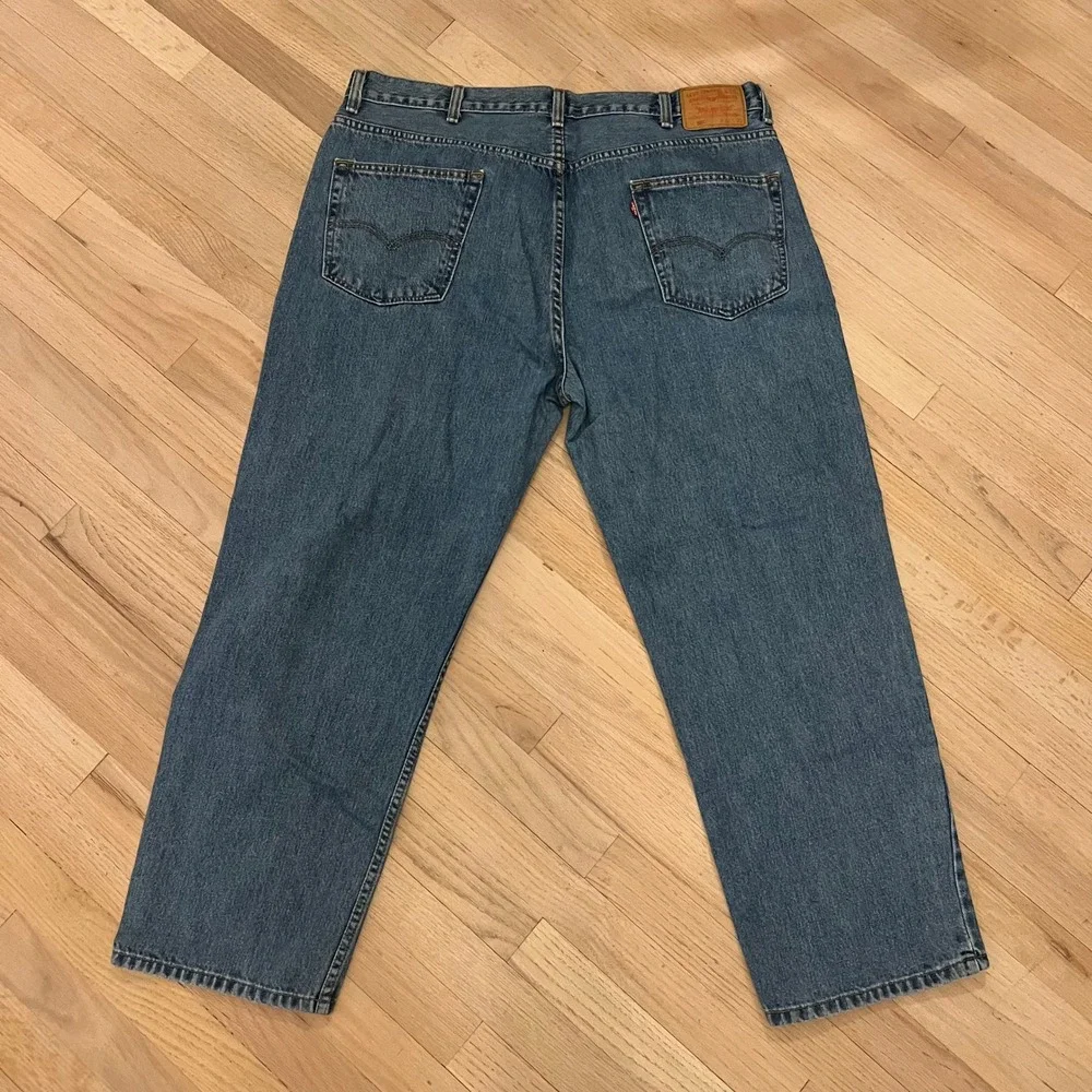 Levis 550 Relaxed Fit Mens Jeans 42x30 Medium‎ Wash Denim Cotton 550-0216 Y2K